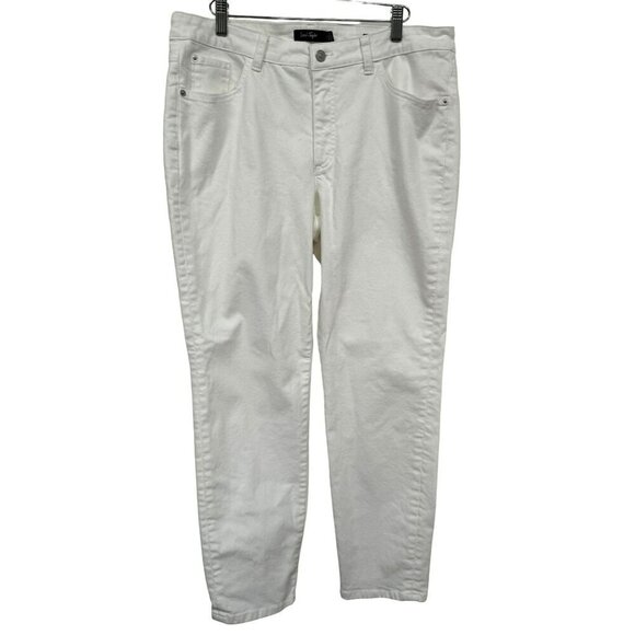 Lord and Taylor Skinny White Cotton Stretch Jeans Sz 16 Classic 5 Pocket - Picture 1 of 8